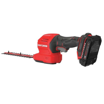 Craftsman CMCSS800C1R V20 2-in-1 Lithium-Ion Cordless 8 in. Hedge Trimmer and 4 in. Grass Shear Kit (1.5 Ah) (Renewed)