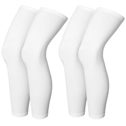 Skylety Compression Leg Sleeves Men Women - color: White, size: Large