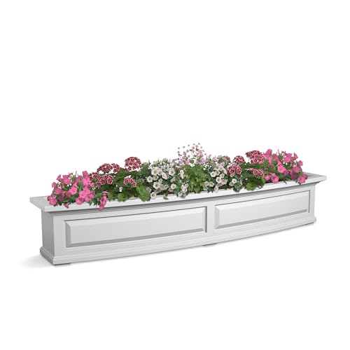 Mayne Nantucket 60in Self-Watering Rectangular Window Box Planter, White - color: White, size: 60in