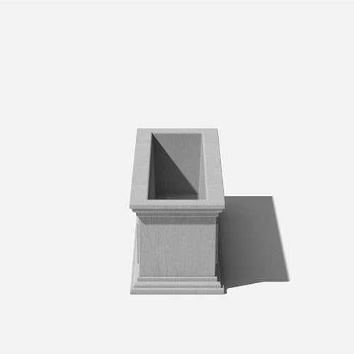 Veradek Brixton Series Window Box Planter - Rectangular Outdoor Planter - color: Gray, size: 11"H x 11"W x 36"L - 2 Pack