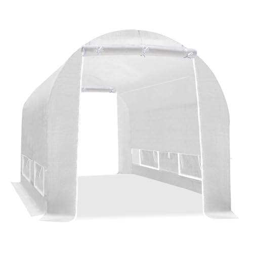 Greenhouse Replacement White Cover for Arch Frame 10 X 7 X 6' Only Top Tarp - size: 10' x 7' x 6'