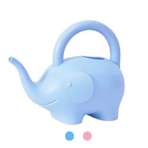 LOYUYU 0.4 Gallon Plastic Watering Can Small Lightweight Cute Indoor Outdoor Garden Plants, Adult Elephant Watering Can STYLE1: Blue - color: Style1: Blue