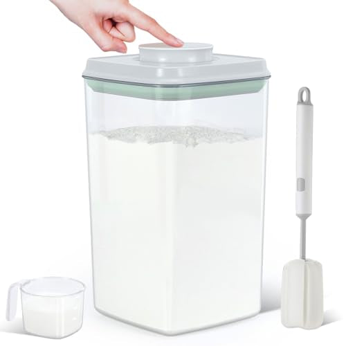 4.2 Qt Airtight Flour Rice Storage Container with Pop-up Lid Sugar Holder
