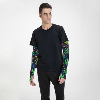 Marijuana Arm Sleeves Cannabis Weed Gardening Sleeves for Women Men - color: Marijuana 065