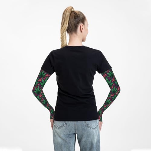 Marijuana Arm Sleeves Cannabis Weed Gardening Sleeves for Women Men - color: Marijuana 068