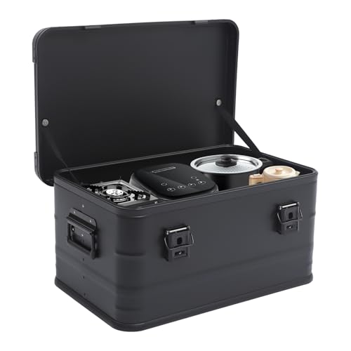 Aluminum Overland Storage Box, Outdoor Storage Bin (Black, 50L/13.2Gal) - color: Black, size: 50L/13.2Gal