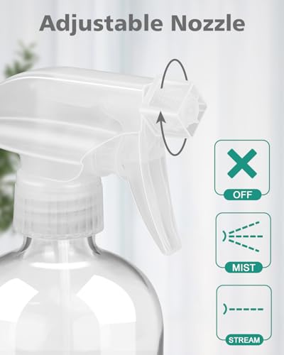 Glass Spray Bottles for Cleaning - 16 oz Spray Bottles with Silicone Sleeve - color: Green