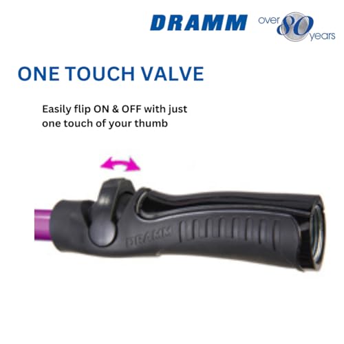 Dramm RainSelect Rain Wand – 16 Inch Aluminum Watering Wand with 9-Pattern Adjustable Spray Head & One Touch Thumb Control Valve – Garden Hose Wand for Containers, Raised Beds – Berry - color: Berry, size: 16"