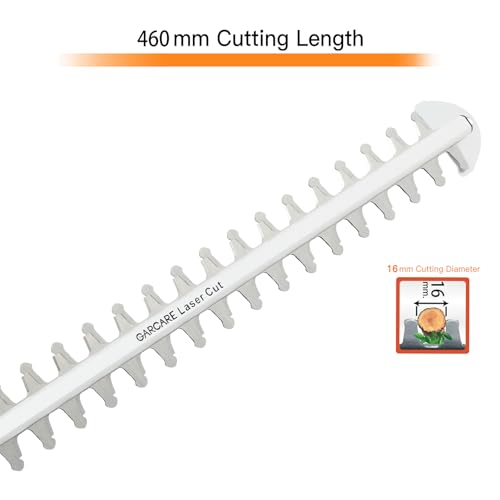 GARCARE Corded Pole Hedge Trimmer 500W 18-Inch Laser Blade Electric Cutter