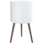 D'vine Dev 16 Inch Planter Pot with Wood Stand, White, 88-O-E-1 - color: Matte White, size: XX-Large