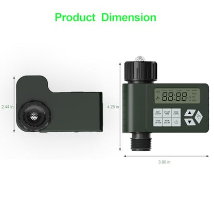 Hose Faucet Water Timer for Outdoor Garden, Ortis Programmable Sprinkler Timer with Rain Delay/Manual/Automatic Mode, IP67 Leak-Proof Design for Lawn Yard, 1 Outlet