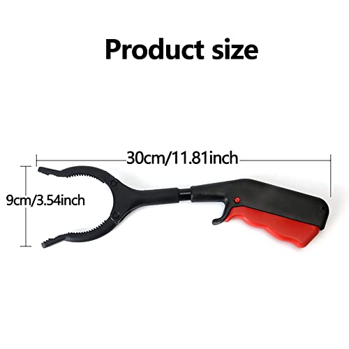 Tookie Grabber Tool, 2pcs 30cm Grabber Tool Adults Kids Senior Reacher Claw Rubbish Tong Portable Grabber Tool(Black + red)