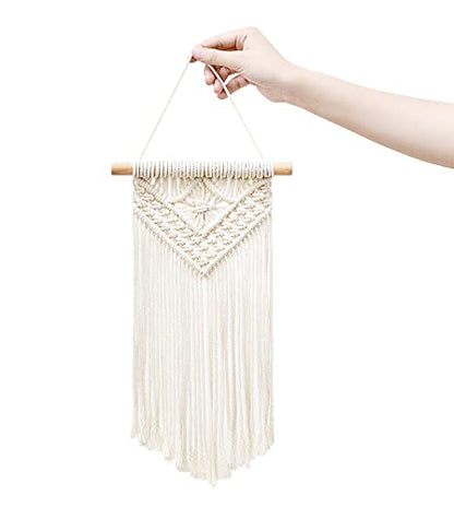 Mkono Small Macrame Wall Hanging, Boho Bedroom Decor, 3 Pack, 8" Wx14 L