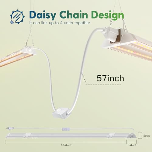 FREELICHT 1Pack 4FT Grow Light for Indoor Plants, 60W=350W, Full Spectrum