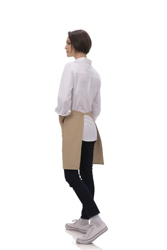Chef Works Unisex Half Bistro Server Apron - color: Khaki, 1 Pack