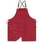 Crossback Apron with Pockets, Apron with Adjustable Straps - color: Red
