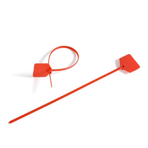 8 in Marker Nylon Cable Ties, Plastic Water Proof Tags, Self-Locking Written-on Cable Marker, Security Seals Label for Cabling, Wire Marking Label, Shipping Hanging Tags - Red/ 100pcs - color: Red, size: Large