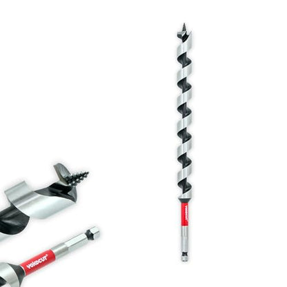 5/8" x 12" Auger Drill Bit for Wood, Hex Shank 3/8", 2-Flute, High Carbon Steel, Ship Auger Bit for Soft & Hard Wood, Plastic, Drywall, Tree Stump & Composite Materials - size: 5/8", style: Length: 12"