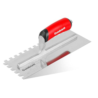 Goldblatt 3/8'' x 3/8'' x 3/8'' Square-Notch Tile Trowel, 11'' x 4.5'' - size: SQ 3/8