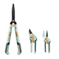 PrunePro® 3 Pack Garden Pruning Shears Set - 8" Bypass Prunes 7" Garden Scissors 27"-35" Extendable Hedge Shears Effortless Cut Stainless Steel Sharp Blade Arthritis Friendly Plant Clippers