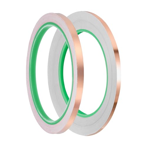 PATIKIL Copper Foil Tape (0.24" x 33/66FT) (1Set) Double Conductive Tape - size: 0.24 Inch x 33/66FT