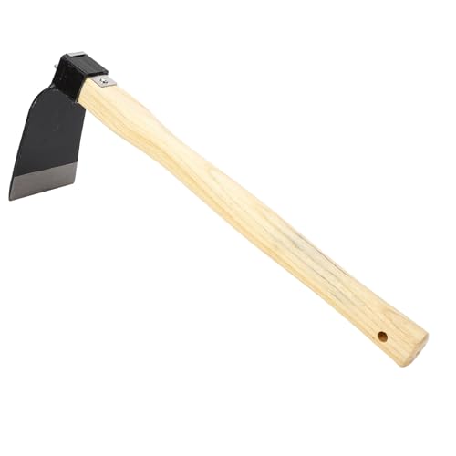 Acouto Garden Hoe Hand Hoe, Ergonomic Wooden Handle Carbon Steel Lightweight Garden Weeding Hand Hoe for Home Lawn Gardening, Hoe Garden Tool for Weeding