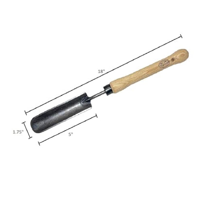 Dewit Rock-N-Root Trowel – Mid-Size Handle Heavy-Duty Garden Hand Tool with Hardened Boron Steel Blade & Ash Hardwood Handle