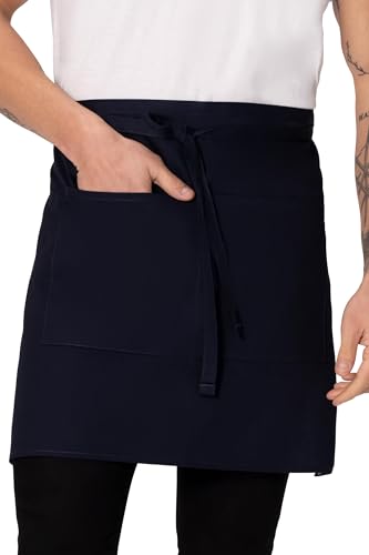 Chef Works Unisex Half Bistro Server Apron - color: Navy, 1 Pack