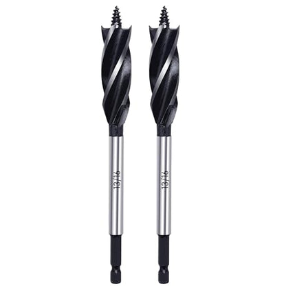 Wood Drill Bit 13/16 in. x 6-1/2 in. x 2Pcs Auger Drill Bits for Wood with 1/4 Inch Quick Change Hex Shank - size: 13/16 Inch