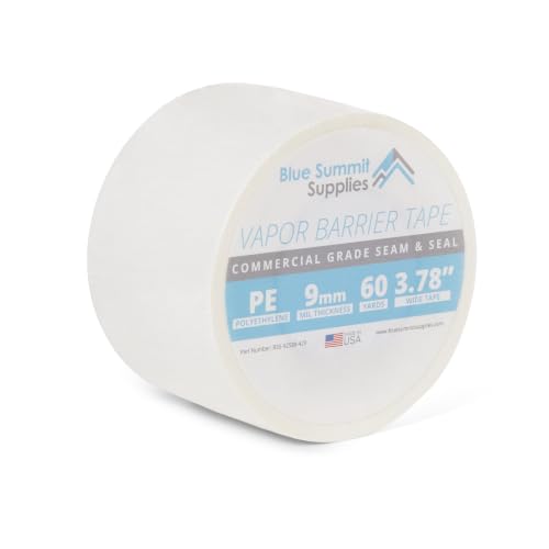 Blue Summit Supplies Vapor Barrier Tape, 3.78” x 180’ Roll, 9mm, Waterproof