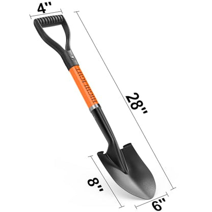 HIGHLIGHT Kids Small Shovel 28Inch Orange Fiberglass D Grip Beach Digging
