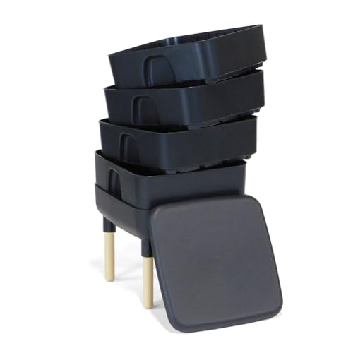 FCMP Outdoor - The Essential Living Composter, 4-Tray Worm Vermicomposter Bin, Black - color: Black
