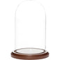 Plymor 4 inch x 7 inch Glass Display Dome Cloche (Dark Wood Base) - color: Dark Wood Base