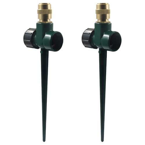 2 Pcs Metal Lawn Sprinklers, 360° Coverage, Green - color: Green,2pcs