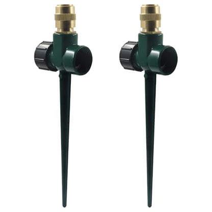 2 Pcs Metal Lawn Sprinklers, 360° Coverage, Green - color: Green,2pcs