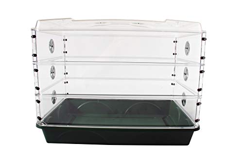 EarlyGrow 95457 24" x 15" x 16.75" Domed Propagator, Green, 3 Side Extenders and Locking Clip Set - size: 3 Side Extenders and Locking Clip Set