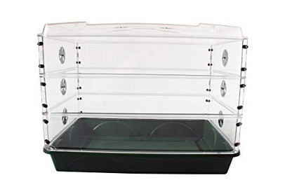 EarlyGrow 95457 24" x 15" x 16.75" Domed Propagator, Green, 3 Side Extenders and Locking Clip Set - size: 3 Side Extenders and Locking Clip Set