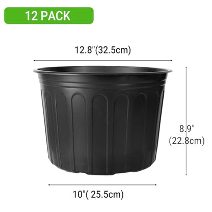 12 Pack 5 Gallon Nursery Pots Thickened Soft Plastic Plant Pots - size: 5Gallon(12pack)