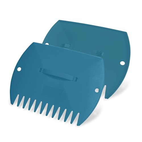GardenHOME Leaf Scoops Hand Rakes, Large Leaf Grabbers for Yard Work and Garden Use, Clear and Collect Garden Rake, Leaf Scooper and Claws for Leaves, Lawn Debris, and Trash Cleanup - style: blue