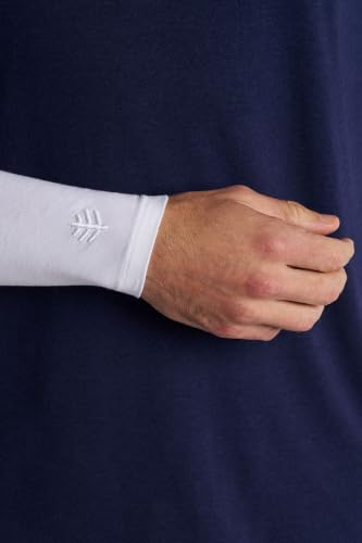 Coolibar Men's Sun Arm Sleeves - UPF 50+ Sun Protection - Navagio - color: White, size: Small-Medium