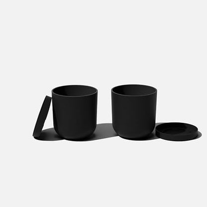 Veradek Mason Series Lima Planter & Drip Tray - Large Round Outdoor Planter - color: Black, size: 10 inches - 2 Pack with Saucers