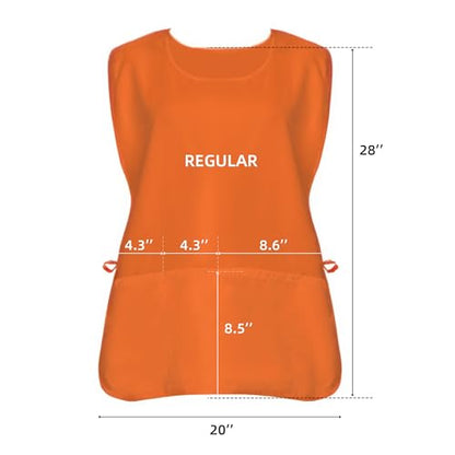 Xeoxarel Unisex Cobbler Apron with 3 Deep Pockets, Smock Vest Apron - color: 3 Pack - Orange