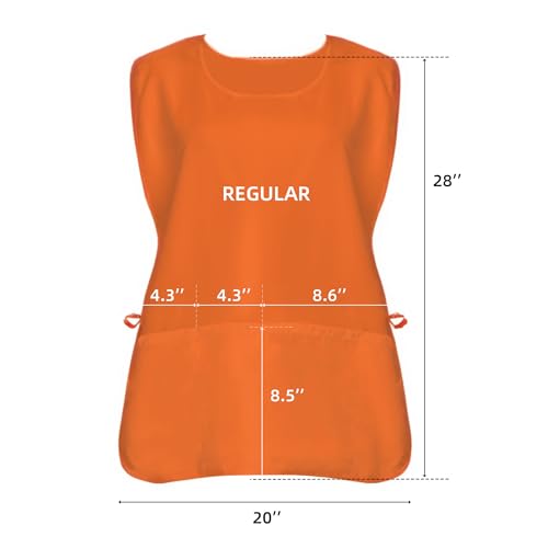 Xeoxarel Unisex Cobbler Apron with 3 Deep Pockets, Smock Vest Apron - color: 7 Pack - Orange