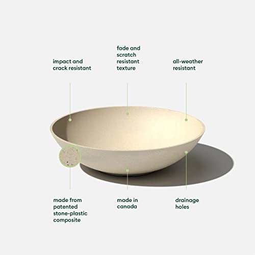 Veradek Mason Series Lane Bowl - Large Outdoor Bowl Planter - color: Sand, size: 6"H x 24"DIA