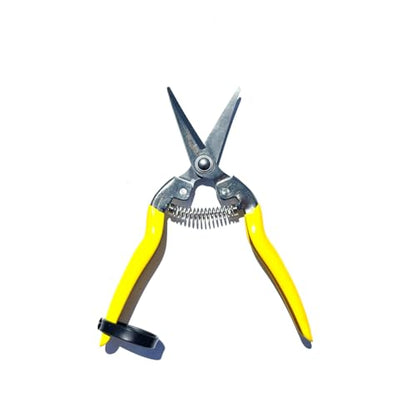 Pruning Snip w/Curved Blades 7" with Stainless Blades for Flowers, Weeds, Small Plants and Bonsai, Gardening Hand Tools