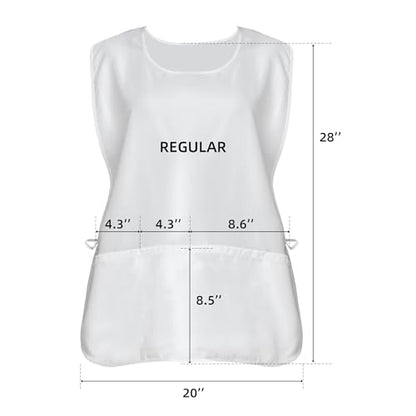 Xeoxarel Unisex Cobbler Apron with 3 Deep Pockets, Smock Vest Apron - color: 7 Pack - White