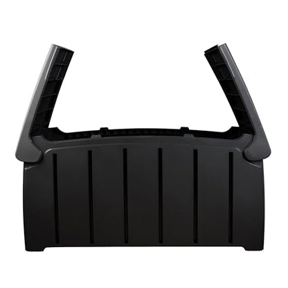 Ward Strata Outdoor Storage Bin, Hinged Lid, Black, 85 Gal