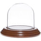 Plymor 2.5" x 2.5" Small Glass Display Dome Cloche (Walnut Veneer Base) - color: Walnut Veneer Base