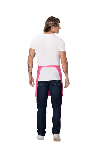 Chef Works Unisex Half Bistro Server Apron - color: Hot Pink, 1 Pack