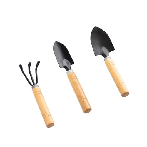 3Pcs Gardening Tools, Mini Tool Set Indoor Garden Kit Miniature Gardening Rake|Trowel |Shovel for Gardening Supplies (Thick Handle) - style: Thick handle